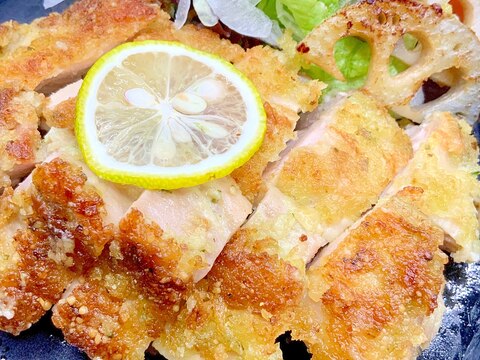 レトルトソースで簡単！！鶏モモバジルのパン粉焼き♡